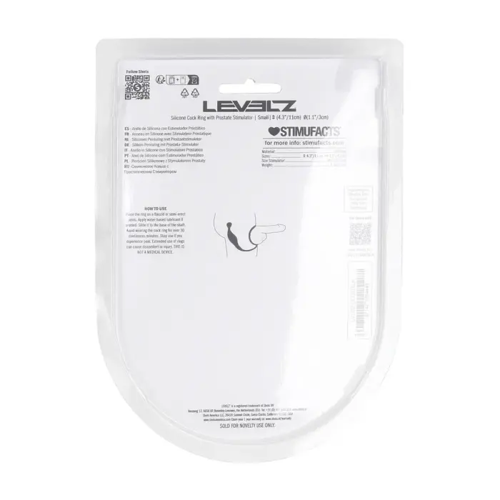 Silikona erekcijas gredzens ar prostatas stimulatoru – S – melns Foto 2