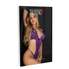 Daring Intimates Lace Bodysuit with Open Crotch – Purple – L/XL — Photo 2