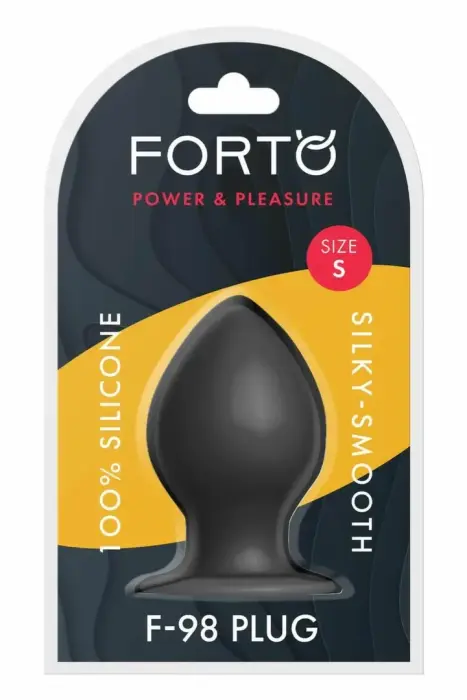 FORTO F-98 Cone anālais spraudnis ar piesūcekni – 10 cm – Melns
