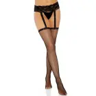 Leg Avenue Fishnet zeķturis ar zeķēm – melns – One Size — Foto 5