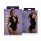 Christine Glossy Body Dark Desire – tamprus wet look kombinezonas su užtrauktuku – juodas – XXL — Nuotrauka 6