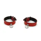 Leather Handcuffs Mini O-Ring – Red — Photo 5