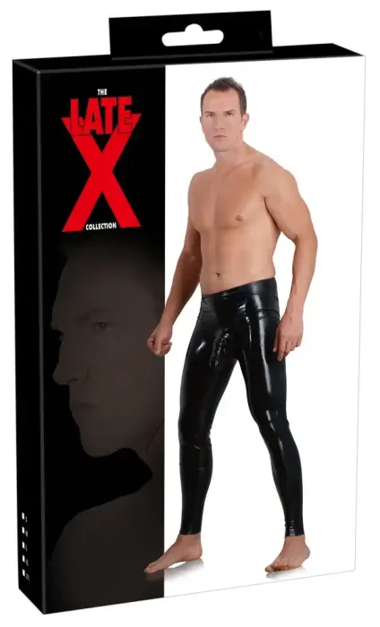 Latex Men's Leggings with Penis/Testicle Sleeve – S