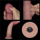 LoveToy Vibrating Sliding Skin Pro II – двухслойный реалистичный силиконовый дилдо с вибрацией – 22,9 cm (9'') — Фото 23