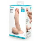 b-Vibe SlipSkin 8" Curved – slėgiui reaguojančio silikono dildo su siurbtuku – kreminis – 20,3 cm — Nuotrauka 1