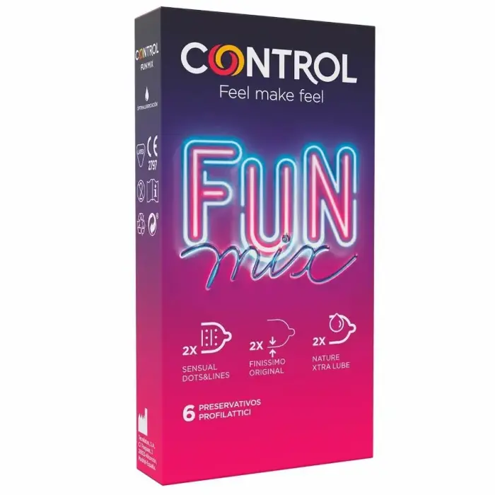Control Feel Fun Mix anatoomilised eri tekstuuriga ja eriti õhukesed kondoomid – 6 tk