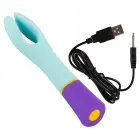 bunt. dubultais vibrators – 18.2 cm (7.2″) – daudzkrāsains Foto 11
