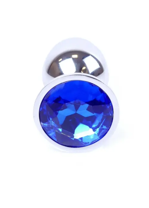 Plug-Jewellery Silver анальная пробка – 7 cm – Синяя