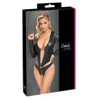 Cottelli Lingerie bodijs ar garām piedurknēm un atvērtu priekšpusi – melns – XL — Foto 1