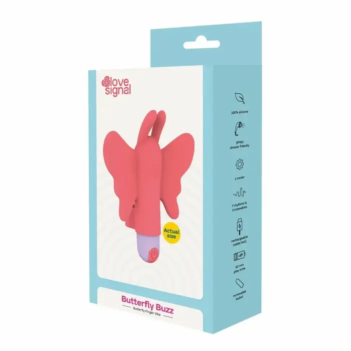 Dreamtoys Love Signal Butterfly Buzz – вибратор-бабочка на пальцы – розовый – 3 скорости, 7 режимов