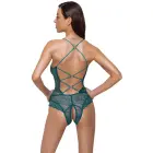 Cottelli Lingerie mežģīņu bodijs ar atvērtu starpkāju – zils – XL — Foto 5