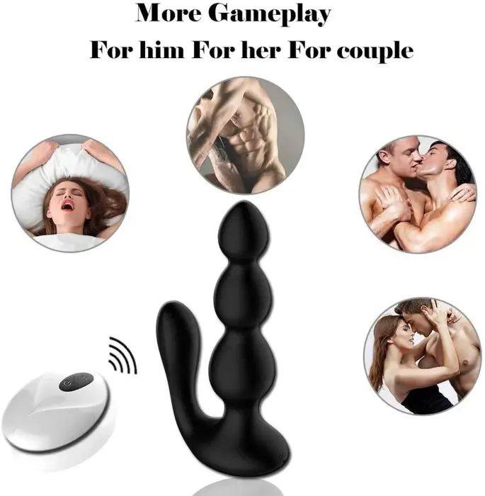 Remote Silicone Anal Beads – Black Photo