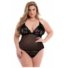 Baci Eco mežģīņu un tīkliņa bodijs – melns – Queen Size — Foto 2