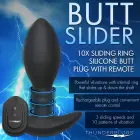 Rim Slide - Sliding Ring Silicone Butt Plug – 13.5 cm (5.3″) – Black — Photo 9