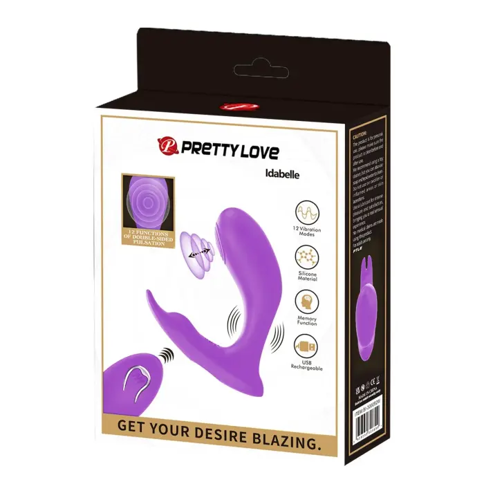 PRETTY LOVE Idabelle valkājams vibrators ar diviem motoriem un pulsa viļņiem – 18 cm (7″) – violets Foto 10