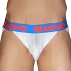 Macho MX29AZ – jockstrap with double rear straps – white/dark blue – L — Photo 1