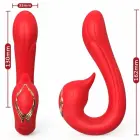 Многопозиционный вибратор с эффектом подогрева ARMONY DELFIN – 20.4 см (8″) – красный — Фото 2