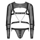 Svenjoyment Bondage men's set – crop top, harness, jock, 4 cuffs – black – 2XL — Photo 9