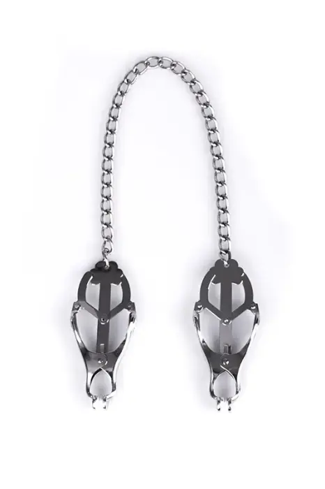 Kiotos Clover Nipple Clamps with Chain – Silver