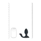 Вибрирующая и вращающаяся силиконовая анальная пробка со стимулятором шариков – Черная Фото num