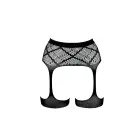 Striped Fishnet Garter Belt – One Size – Black — Photo 7