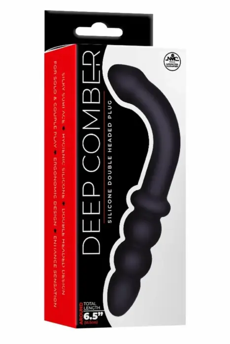 NMC 6.5 Inch Silicone Double Headed Plug – dvigalvis silikoninis analinis kaištelis – juodas – 16,5 cm