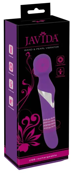 Javida wand un pērļu vibrators – 24 cm – daudzkrāsains