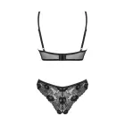 Obsessive Serena Love mežģīņu apakšveļas komplekts ar stīpiņām un stringiem – melns – XL/2XL — Foto 4