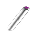 Stymulator galingas įkraunamas kulkos vibratorius – sidabro — Nuotrauka 1