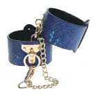 Ouch! Florence Collection Bonded Leather Handcuffs – Blue — Photo 3