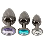 ANOS Metal Butt Plug Set Diamo – 7 - 10 cm – Clear Photo