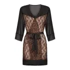 Халат Obsessive Allunes Peignoir – анималистический узор – чёрный – S/M — Фото 3