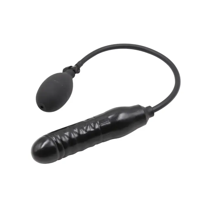 Piepūšams dildo – 20–23 cm – Melns Foto 2