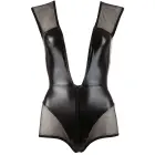 Боди Cottelli PARTY из сетки и материала wetlook – чёрное – M Фото num