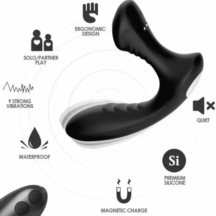 ARMONY Storm Remote-Controlled Anal Prostate Plug – 15 cm – Black