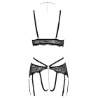 Abierta Fina Lace Lingerie Set – Black – XL Photo
