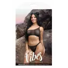 Fantasy Lingerie Bad Bitch Bling – vienas puses strassu tīkliņa bralete un bikini biksītes – melns – izmērs L/XL — Foto 1