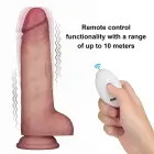 LoveToy Vibrating Sliding Skin Pro II – dviejų sluoksnių realistiškas silikoninis dildo su vibracija – 21,6 cm (8,5'') — Nuotrauka 4