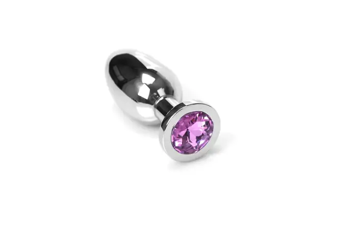 Dārgakmens anālais spraudnis – 7.5 cm – Rozā