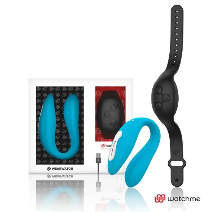Wearwatch Dual Technology вибратор для пар с пультом-часами WatchMe – индиго/угольно-чёрный
