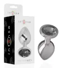 INTENSE Aluminum Metal Plug S with Black Crystal – 7 cm – Silver — Photo 1