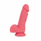 EasyToys – silikona dildo ar sēkliniekiem un piesūcekni – rozā – 17,5 cm — Foto 10