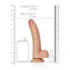 Izliekts reālistisks dildo ar sēkliniekiem un piesūcekni – 20.5 cm (8″) — Foto 5