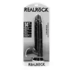 Ypač didelis tiesus dildo su sėklidėmis – 35.5 cm (14″) – juodas — Nuotrauka 1