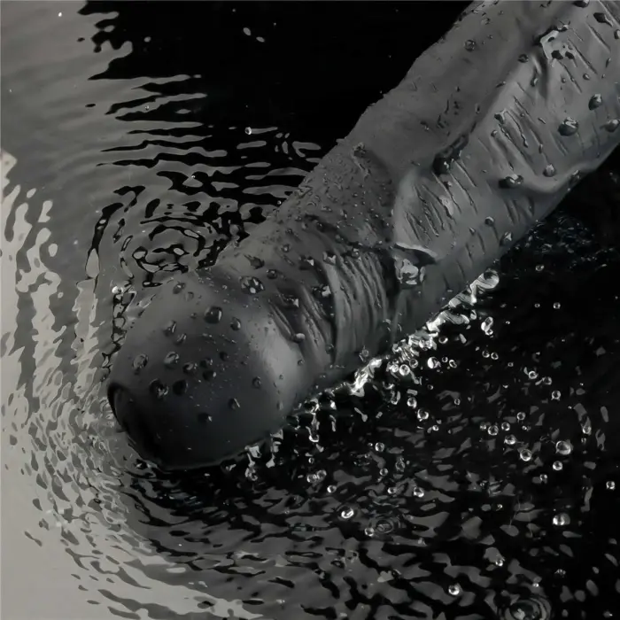 REAL SOFTEE Uzlādējams vibrējošs dildo – 23 cm (9″) – Melns Foto 13