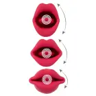 Oral Fun vibrators ar kustīgām lūpām un mēli – 13 cm (5.1″) – rozā Foto 8
