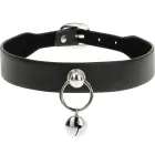 Coquette Chic Desire Vegan Leather Collar with Metal Ring – Adjustable 43 cm – Black — Photo 3