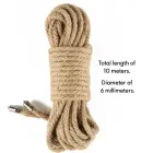 Rebellion Reign Rustic Hemp Bondage Rope – bondaaži nöör – kanep – looduslik – 10 m — Foto 2
