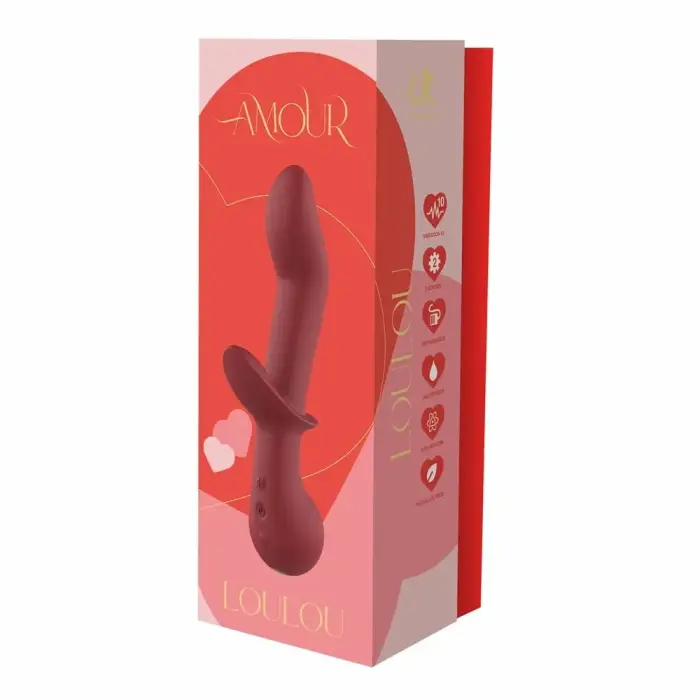 AMOUR Flexible G-Spot Duo Vibe Loulou silikons uzlādējams rozā – 21,7 cm