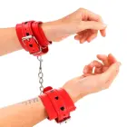 KINK красные регулируемые фиксаторы для запястий с чёрным сердцем 21-28 см — Фото 1